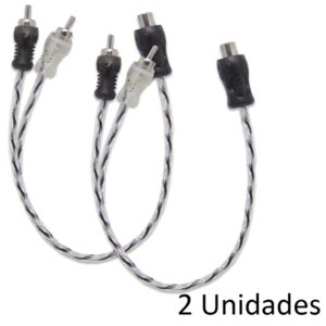 Kit Com 2 Cabos Y 1 Fêmea 2 Machos Injetado Para Módulo c Som