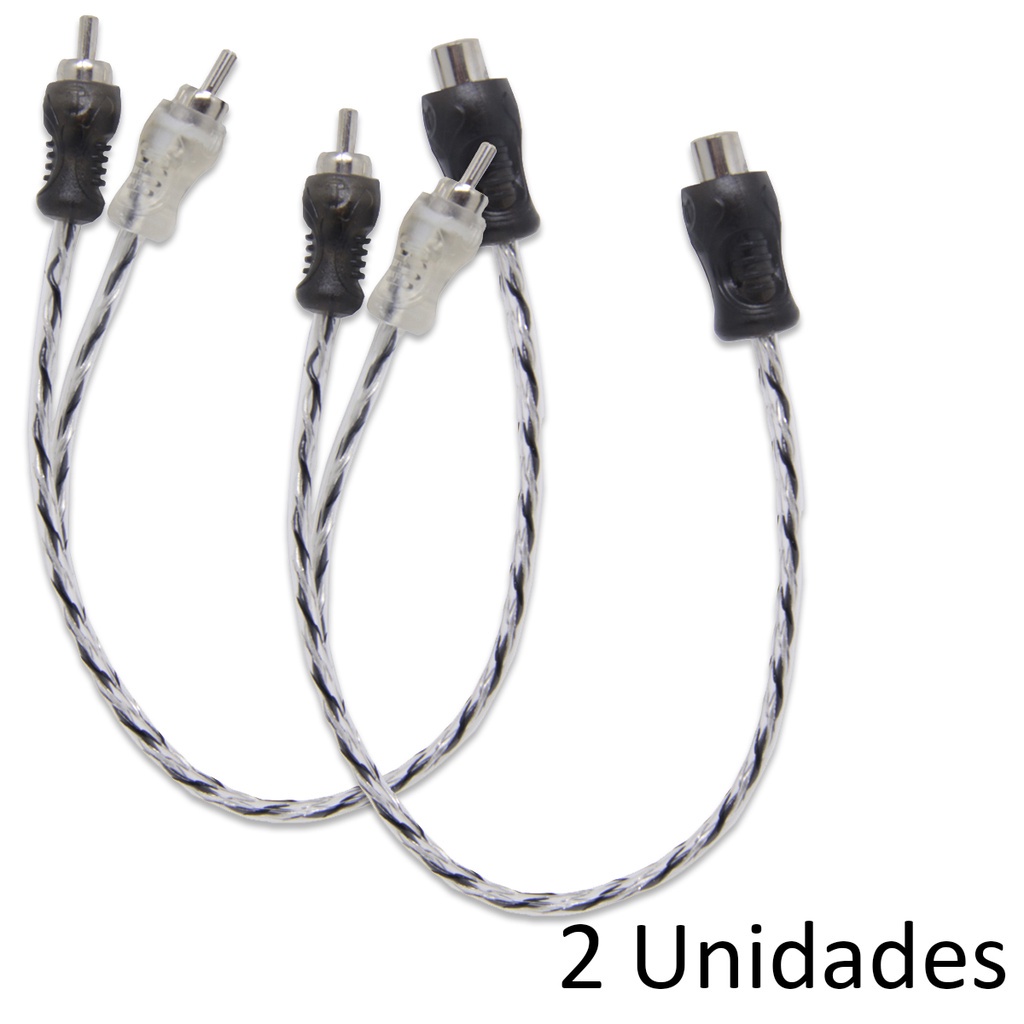 Kit Com 2 Cabos Y 1 Fêmea 2 Machos Injetado Para Módulo c Som