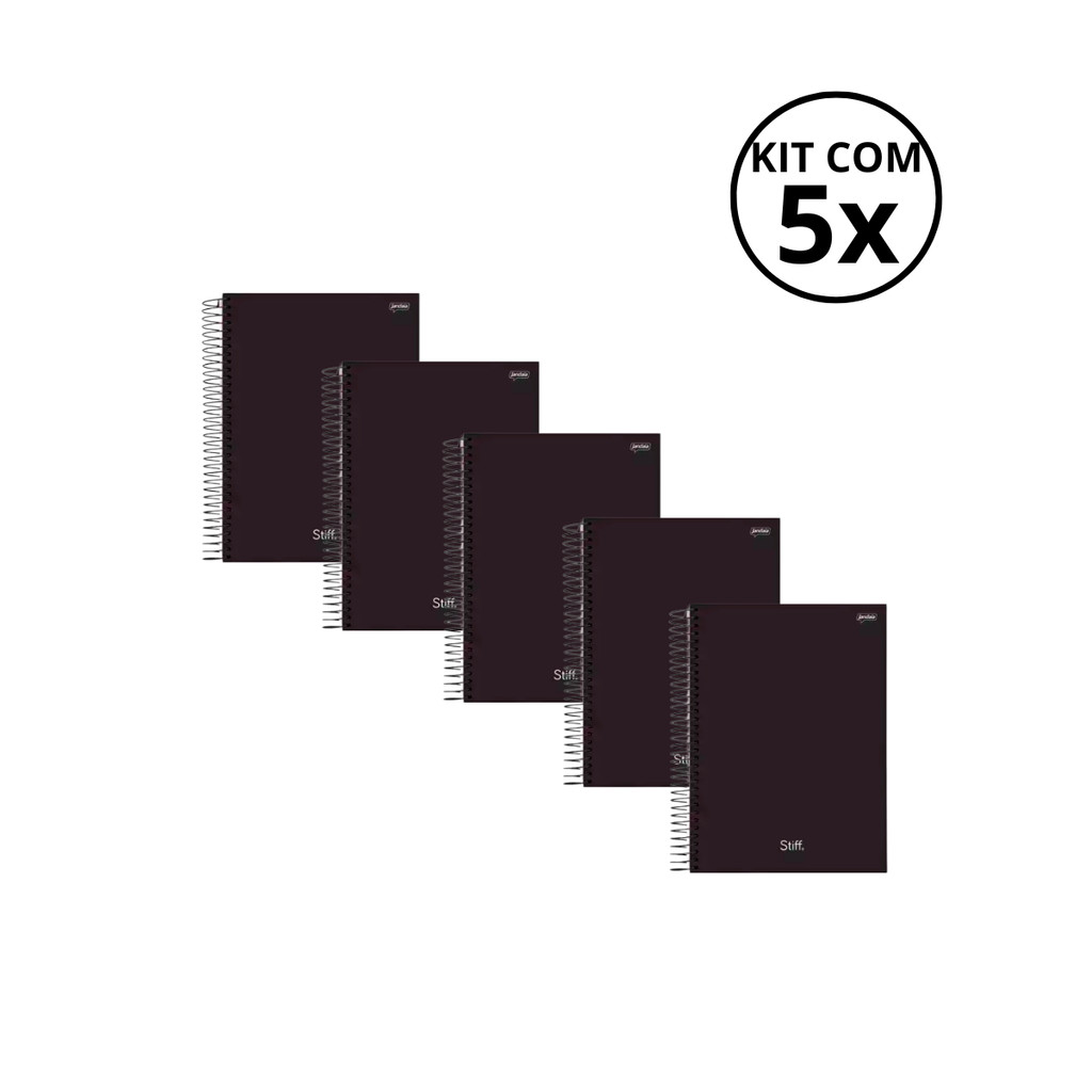 Kit Com 5 Cadernos de Arame Pequeno 1 4 80 Folhas Capa Dura Stiff