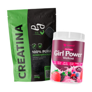 Kit Creatina 100% Pura Monohidratada 150g Pré Treino Feminino Girl