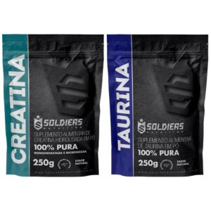 Kit Creatina 250g Taurina 250g 100% Pura Soldiers Nutrition