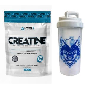 Kit Creatina Alpex 100% 500g Coqueteleira Alpex 600ml