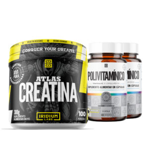 Kit Creatina Atlas 300g 2x Polivitamínico Iridium Elements