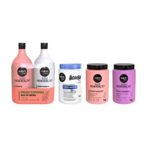 Kit Cronograma capilar Shampoo e Condicionador Turbinado 1L Salon Line