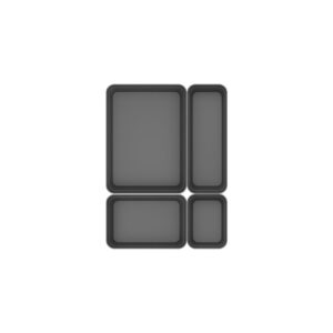 Kit de organizador de gavetas Ou 4 peças Linha Logic Chumbo