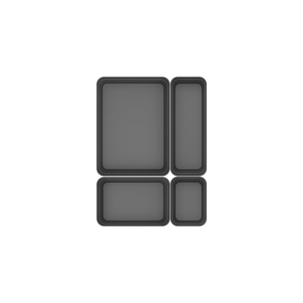 Kit de organizador de gavetas Ou 4 peças Linha Logic Chumbo
