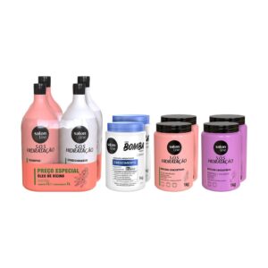 Kit Duplinha Cronograma Capilar Shampoo e Condicionador Turbinado 1L