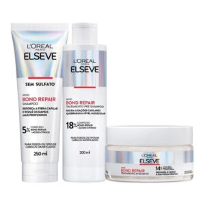 Kit Elseve Bond Repair: Pré-Shampoo Shampoo Creme Reconstrução