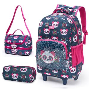 Kit Escolar Mochila Spector Estojo Lancheira Meninas Panda Resistente