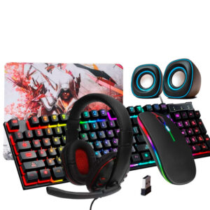 Kit Gamer Teclado Semi-mecânico Mouse 3200 Dpi Sem fio RGB Mouse Pad
