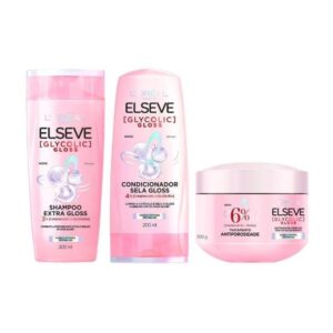 Kit Glycolic Gloss Elseve L’Oréal Paris Shampoo 200ml Condicionador
