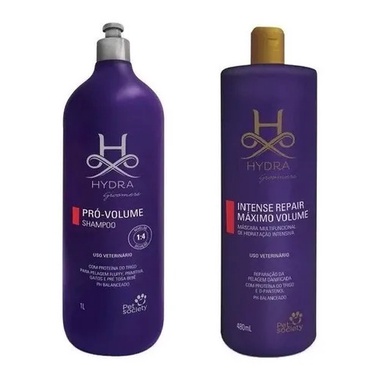 Kit Hydra Groomers Máscara Máximo Volume 480mL Shampoo Pro-Volume 1L