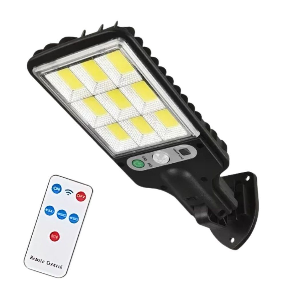Kit Mini Luminária Solar Parede Refletor 108COB Controle Sensor Prova — Decoração