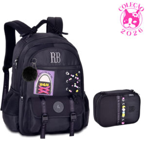 Kit Mochila de Costas Com Estojo Rebecca Bonbon Beaded Fun Clio Style