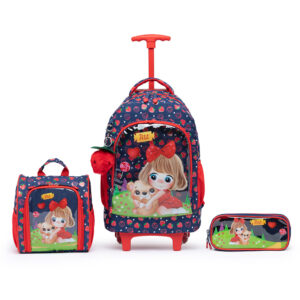 Kit Mochila Escolar Rodinha Infantil Estojo Lancheira