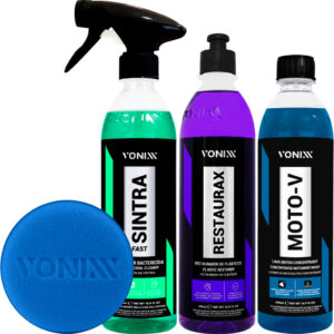 Kit Moto-V Shampoo Desengraxante Remove Barro Restaurax Revitalizador