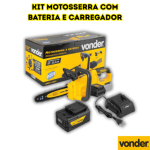 Kit Motosserra Vonder A Bateria Sem Fio Com Carregador e Bateria