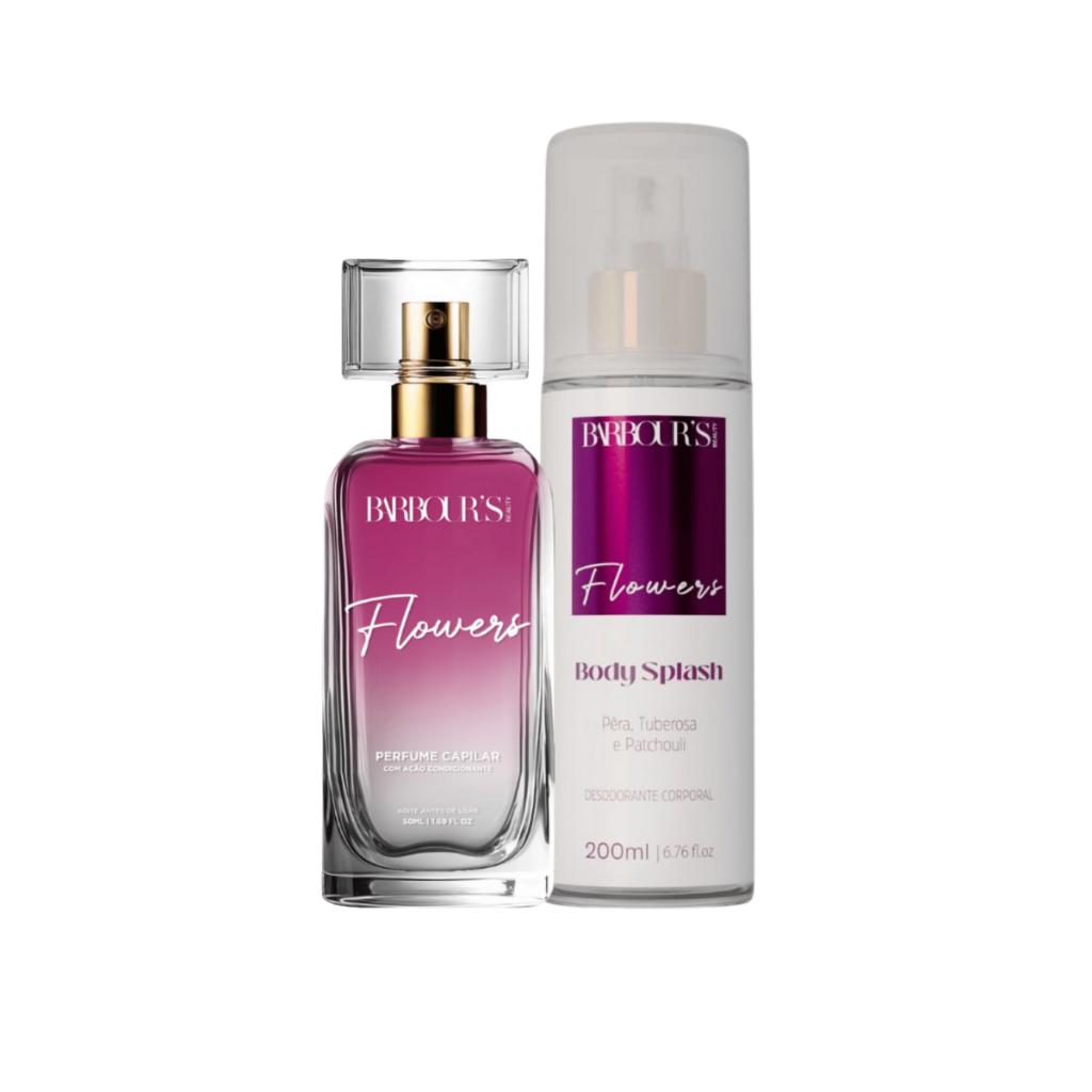 Kit Perfume Capilar 50ml e Body Splash Flowers 200ml Barbour's Beauty