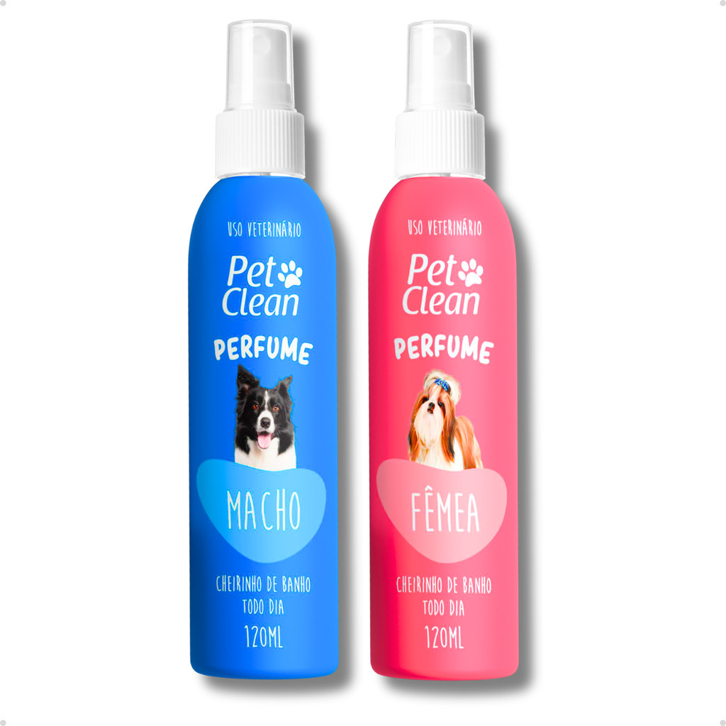 Kit Perfume Colônia para Cachorro e Gato Pet Shop Macho e Fêmea 120ML