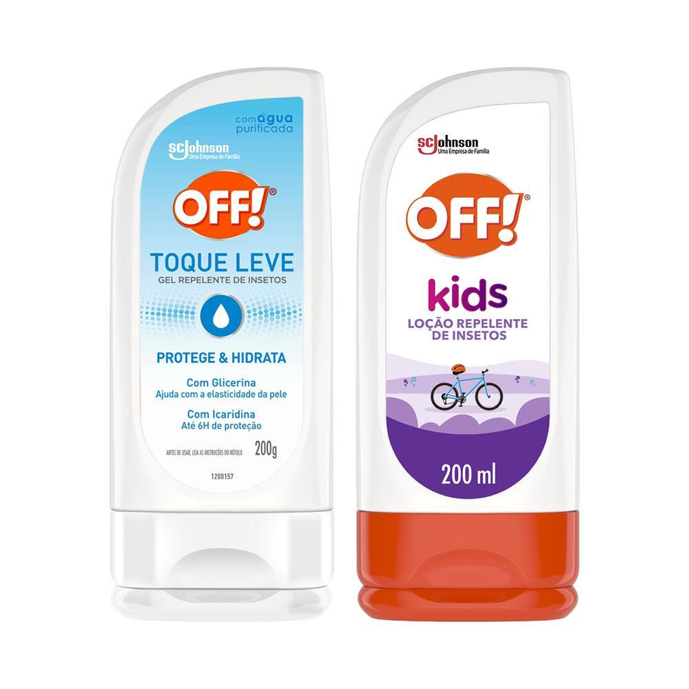 Kit Repelente Off! Gel Sem Perfume Toque Leve 200g Loção Kids 200ml