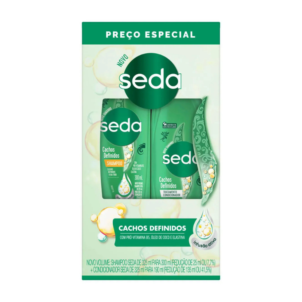 Kit Seda Cachos Definidos Shampoo 300ml Condicionador 190ml
