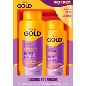 Kit Shampoo 275ml Condicionador 175ml Niely Gold Cachos Definição
