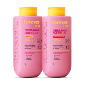 Kit Shampoo e Condicionador Desmaia Cabelo Forever Liss 1L