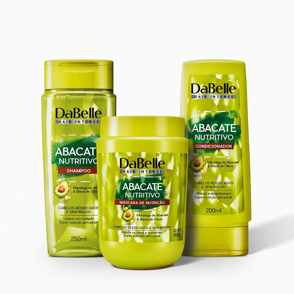 Kit Shampoo e Condicionador Máscara 800g Abacate Nutritivo Dabelle