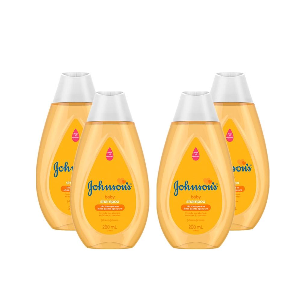 Kit Shampoo Johnson's Baby Regular 200ml com 4 unidades