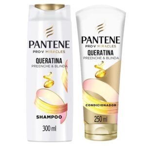Kit Shampoo Pantene Queratina 300ml Condicionador Queratina 250ml