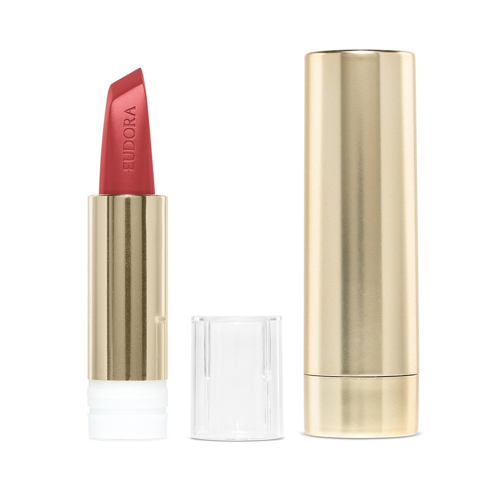 Kit Sofisticada e Destemida: Batom Alaranjado 3,4g Case Dourado