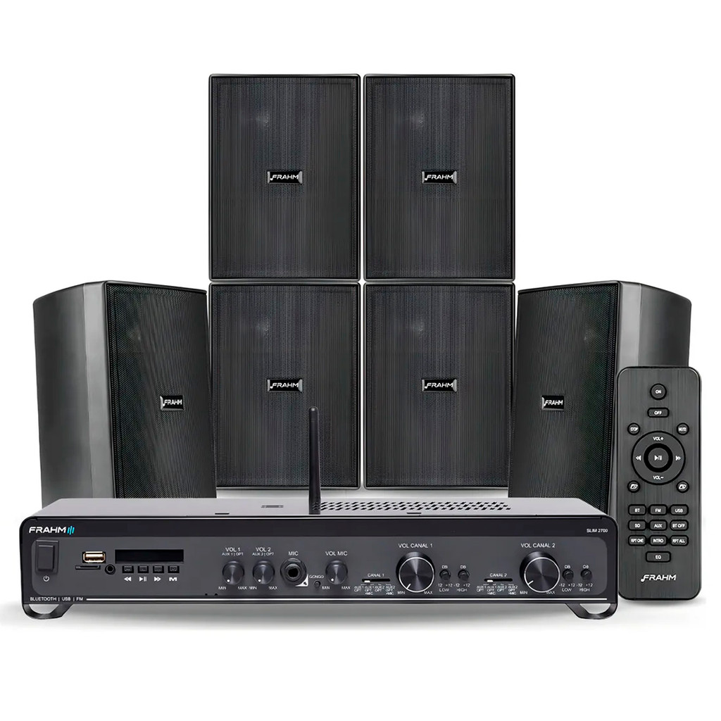 Kit Som Ambiente P Academias Frahm Slim 2500 6 Cxs Ps200 Preto 160
