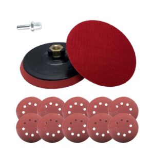 Kit Suporte Disco 125mm 10 Disco de Lixa p Furadeira Esmerilhadeira