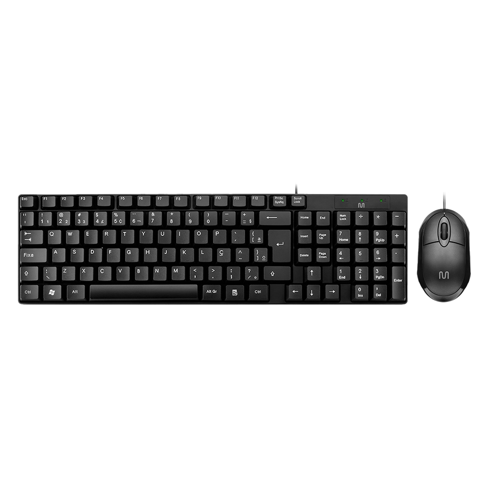 Kit Teclado e Mouse Com Fio Cabo De 120cm 1200dpi Multi