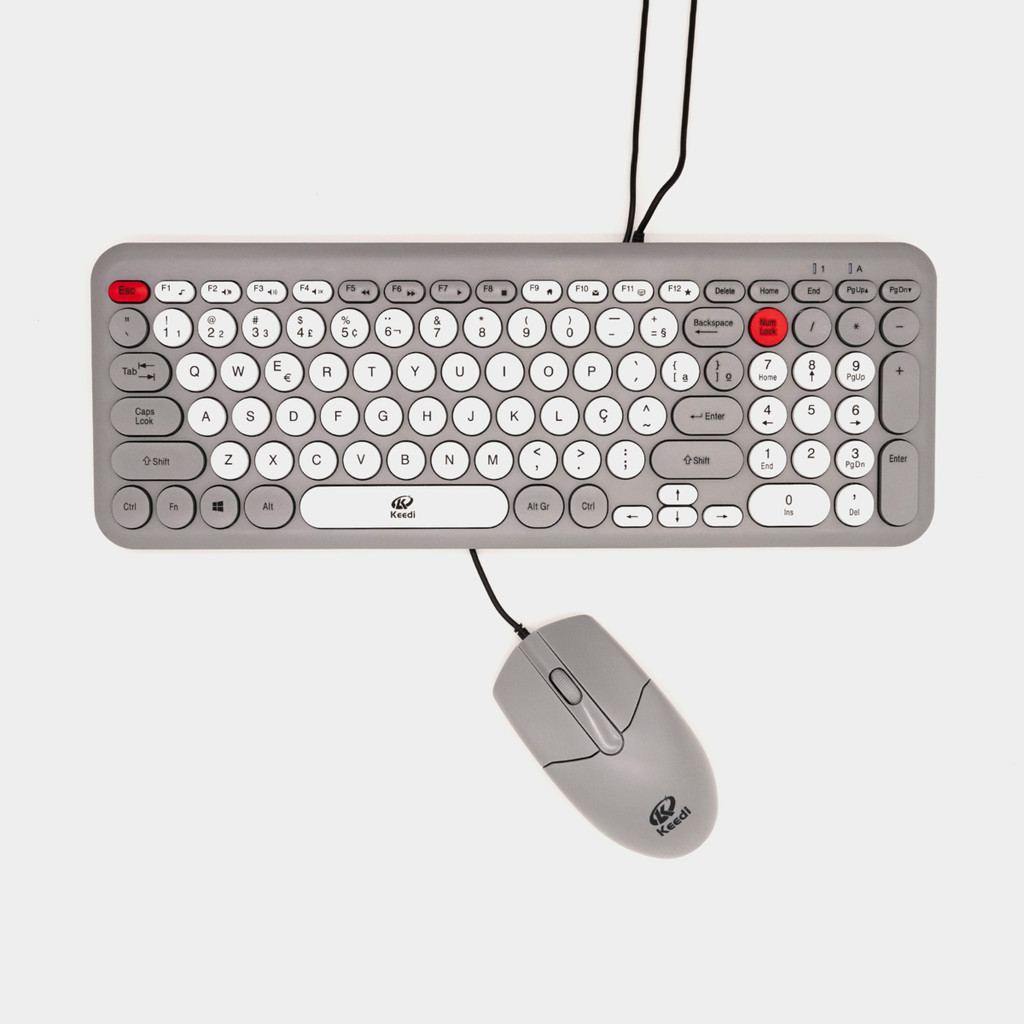 Kit Teclado e Mouse Silencioso Com Fio Alta Durabilidade Keedi