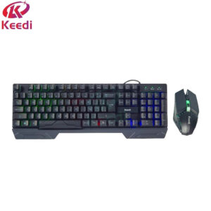 Kit Teclado Mouse com Fio Gamer RGB Keedi