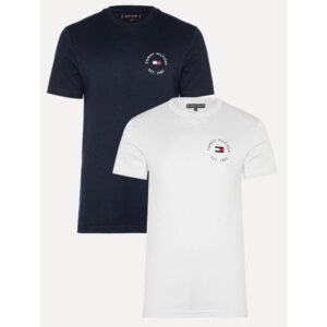 Kit Tommy Hilfiger Original Camiseta Masculina Roundle Logo Chest