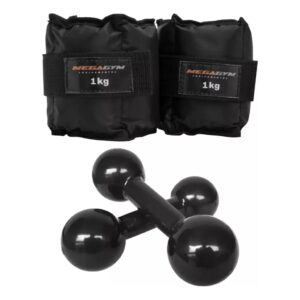 Kit Treino Fisioterapia Academia 2 Caneleiras 1kg 2 Halteres