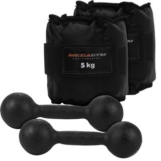 Kit Treino Fisioterapia Academia 2 Caneleiras 5kg 2 Halteres Bola 2kg — Fitness e Musculação