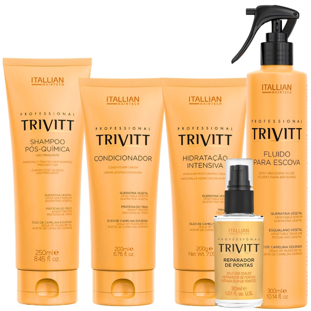 Kit Trivitt Itallian Color Shampoo Fluido Reparador Mascara