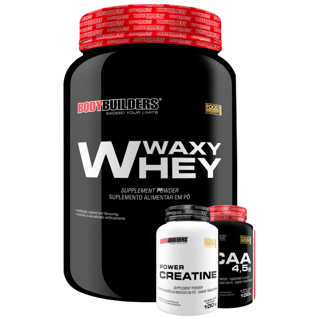 Kit Waxy Whey 2kg Bcaa 4,5 100g Power Creatina 100g Bodybuilders