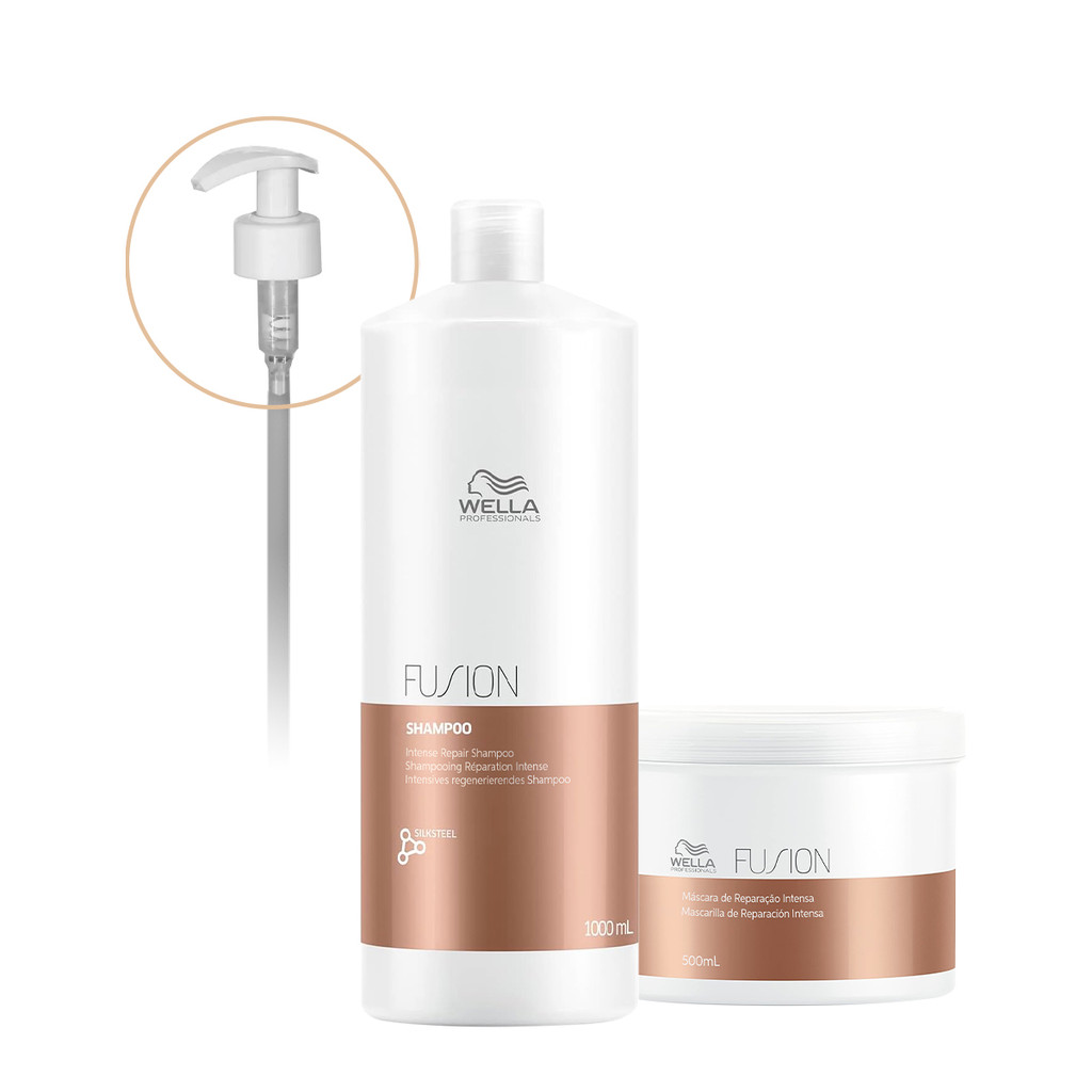 Kit Wella Professionals Fusion Shampoo Máscara Válvula Pump