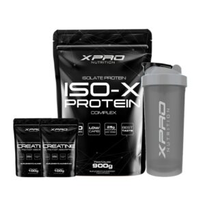 Kit Whey Iso-x 900g 2x Creatina 100g Coqueteleira 700ml XPro Nutrition