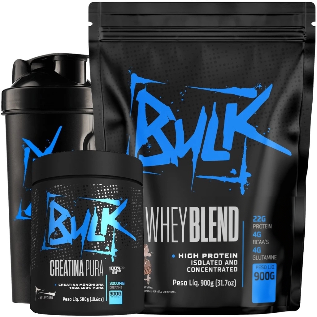 Kit Whey Protein 900g Creatina 100% Pura 300g Shaker
