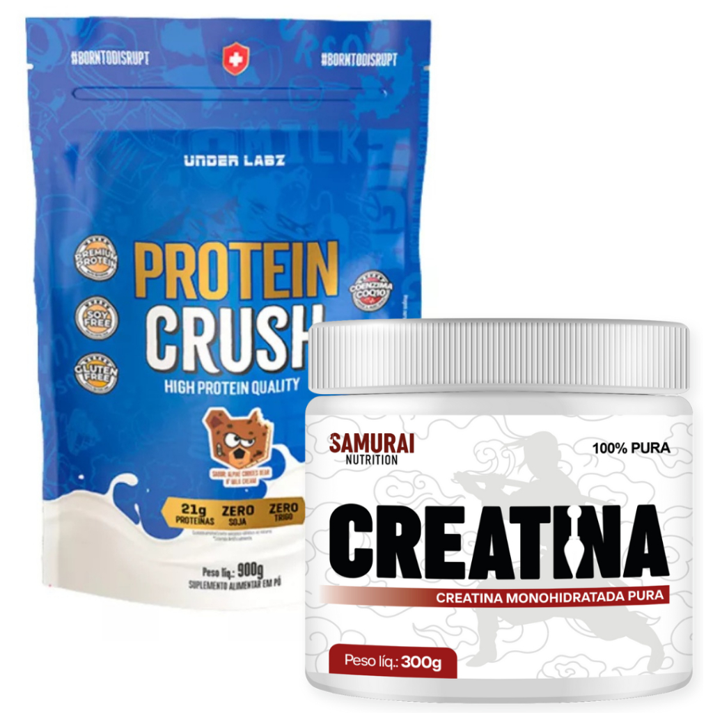 Kit Whey Protein Crush 900g Under Labz Refil Creatina 300g