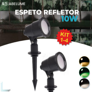 Kit1 2 3 4 Luminária Espeto Jardim 10W LED Luz de Gramado À Prova