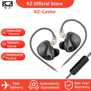 KZ Castor In Ear HiFi Earphone 2 Fone De Ouvido Dinâmico De Alta