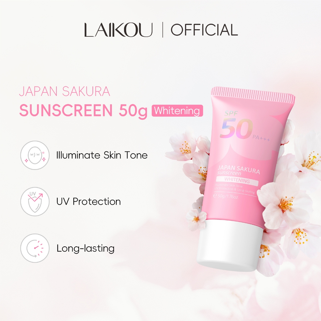 Laikou Protetor Solar Facial Sakura Proteção Radiante Contra Raios UV