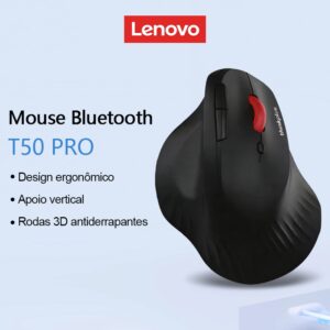 Lenovo T50 Pro Mouse Bluetooth Sem Fio Antiderrapante Design