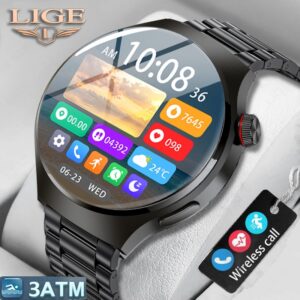 Lige GT4 Relógio inteligente Original Masculino HD Tela de toque